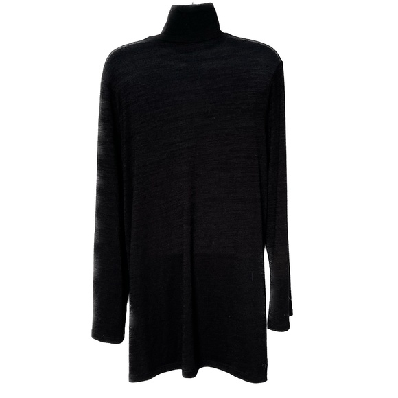 Wilfred Free Sweater Womens Black Mock Turtleneck Size Large Side Slits Thin - Picture 2 of 6